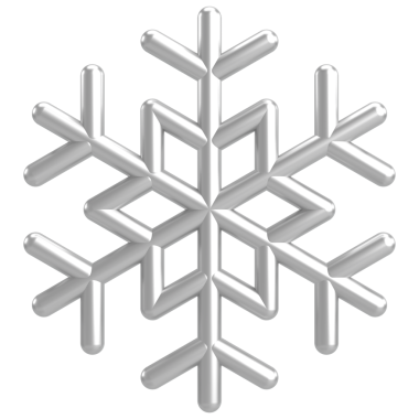 Kar taneleri. Noel süsü. 3B illüstrasyon.