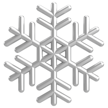 Kar taneleri. Noel süsü. 3B illüstrasyon.