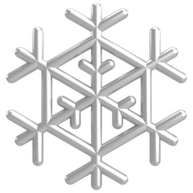 Kar taneleri. Noel süsü. 3B illüstrasyon.