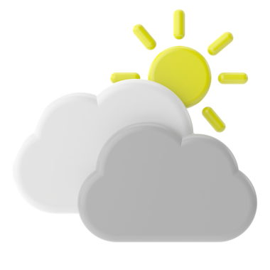 Kasvetli. Üç boyutlu hava durumu ikonu. Üç boyutlu iklim simgesi. 3B öge.