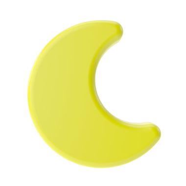 Manyak. Geceleri temiz. Üç boyutlu hava durumu ikonu. Üç boyutlu iklim simgesi. 3B öge.