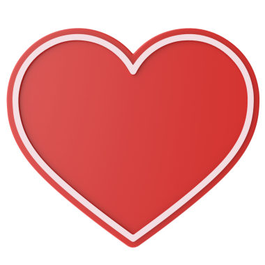 Kalp şeklinde. Sevgililer Günü süsü. 3B illüstrasyon.