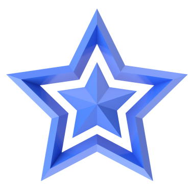 Üç boyutlu yıldız. 3B illüstrasyon.