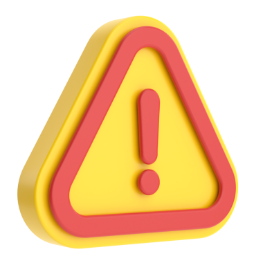 Uyarı işareti. Ünlem işareti. 3B illüstrasyon.