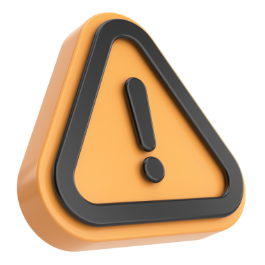 Uyarı işareti. Ünlem işareti. 3B illüstrasyon.