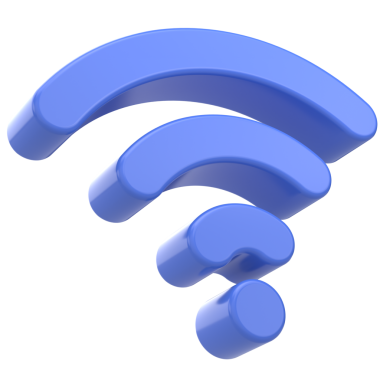 Üç boyutlu kablosuz ağ simgesi. 3B illüstrasyon.