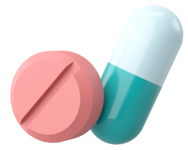 İlaçlar. Üç boyutlu ilaç. 3B illüstrasyon.