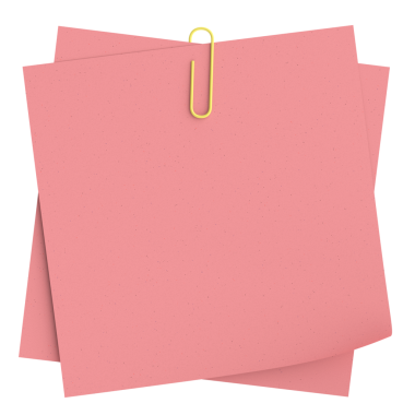 Raptiyeli not kağıdı. 3B illüstrasyon.