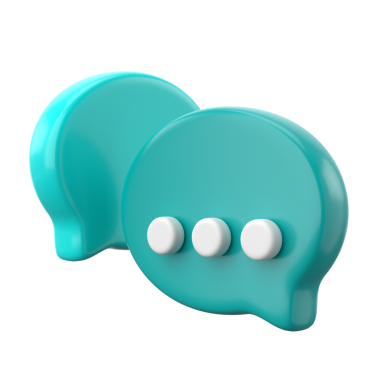 Canlı sohbet simgesi. 3B öge.