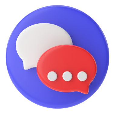 Canlı sohbet simgesi. 3 Boyutlu simge.