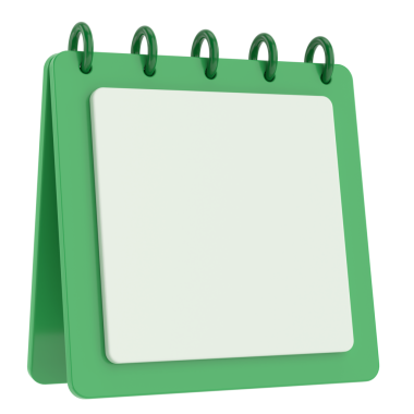 Boş takvim. Üç boyutlu takvim. 3B illüstrasyon.