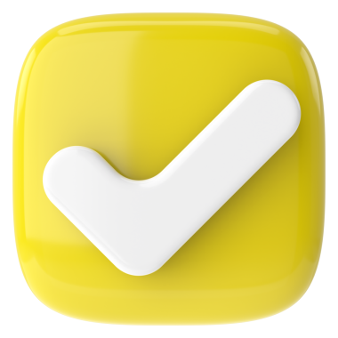 3 boyutlu onay kutusu. İşaretle. 3B illüstrasyon.