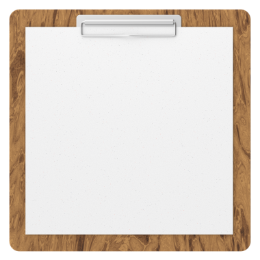 Not kağıdıyla birlikte pano. 3B illüstrasyon.