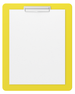 Not kağıdıyla birlikte pano. 3B illüstrasyon.