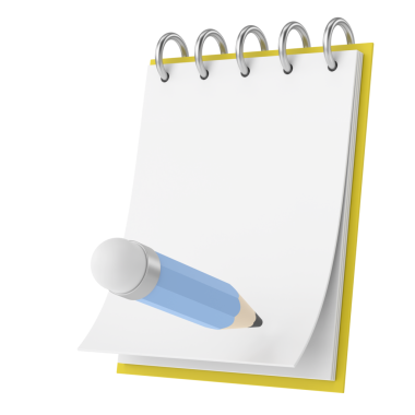 Boş not kağıdı. 3B illüstrasyon.