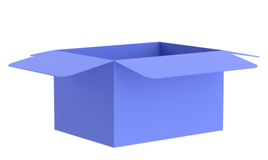 Kutuyu aç. 3B illüstrasyon.