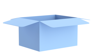 Kutuyu aç. 3B illüstrasyon.