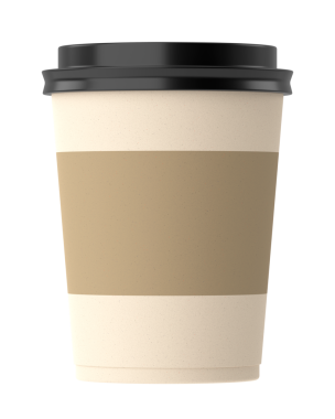 Üç boyutlu kahve fincanı. 3B illüstrasyon.