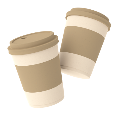 Üç boyutlu kahve fincanı. 3B illüstrasyon.