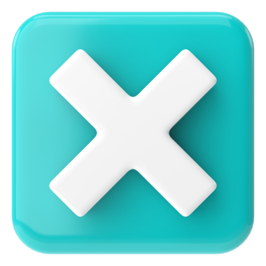 3 boyutlu çarpı işareti. 3B illüstrasyon.