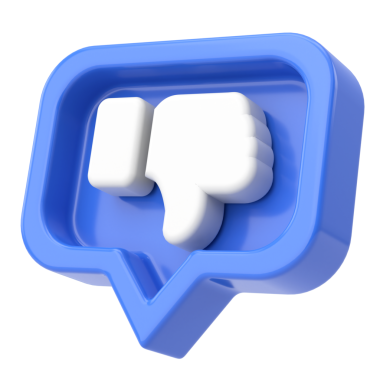 Üç boyutlu ikondan hoşlanmaz. 3B illüstrasyon.