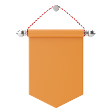 Üç boyutlu bayrak. Üç boyutlu etiket. 3B etiket.