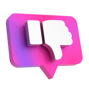 Üç boyutlu ikondan hoşlanmaz. 3B illüstrasyon.