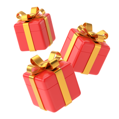 Üç boyutlu hediye kutusu. 3B dekorasyon.