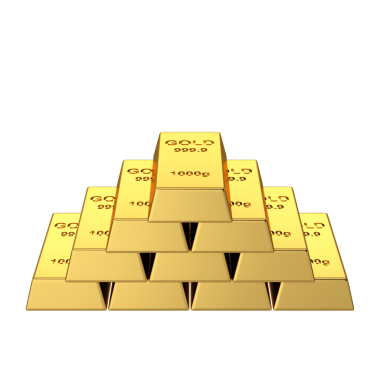 Altın külçeleri. Altın külçesi. Altın külçesi. 3B öge.