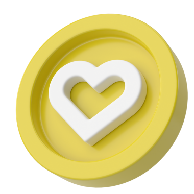 Aşk ikonu. Kalp ikonu. 3B illüstrasyon.