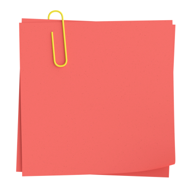 Raptiyeli not kağıdı. 3B illüstrasyon.