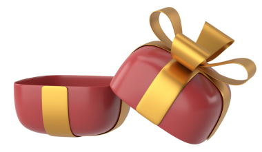 Hediye Kutusu açıldı. Üç boyutlu hediye kutusu. Hediye kutusunu aç.