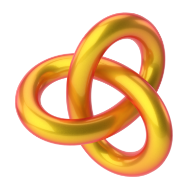 Torus düğümü şeklinde. 3B geometrik şekil.