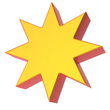 Üç boyutlu yıldız şekli. 3B geometrik şekil.