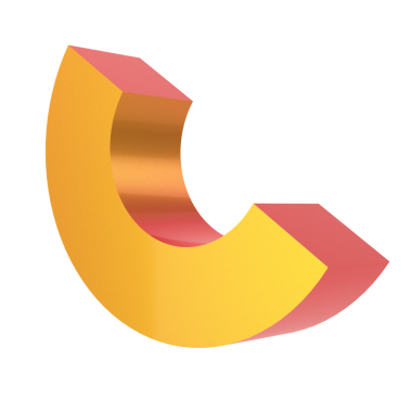 Üç boyutlu yarım daire şeklinde. 3B geometrik şekil.