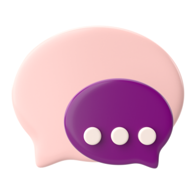 Canlı sohbet simgesi. 3 Boyutlu simge.