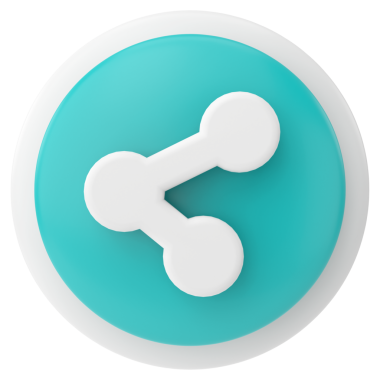 Simgeyi paylaş. Paylaş düğmesi. 3B illüstrasyon.