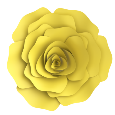 Kağıt çiçek. Üç boyutlu çiçek. 3B illüstrasyon.