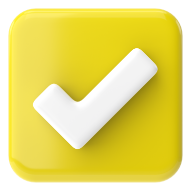 Kutu simgesini işaretle. Üç boyutlu kontrol listesi. 3B illüstrasyon.