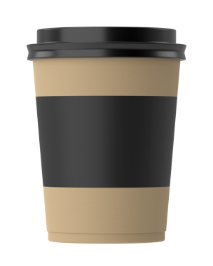 Üç boyutlu kahve fincanı. 3B illüstrasyon.