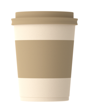 Üç boyutlu kahve fincanı. 3B illüstrasyon.