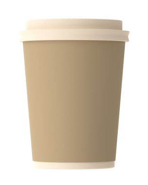 Üç boyutlu kahve fincanı. 3B illüstrasyon.