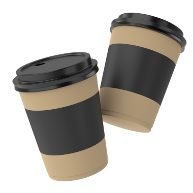 Üç boyutlu kahve fincanı. 3B illüstrasyon.