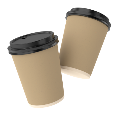 Üç boyutlu kahve fincanı. 3B illüstrasyon.