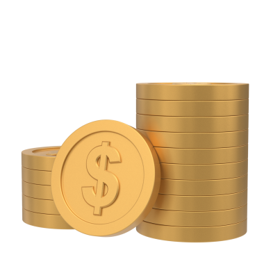 Üç boyutlu para. Altın para. Bozuk para yığını. 3B illüstrasyon.