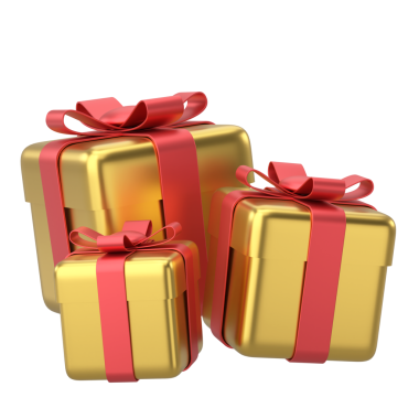 Üç boyutlu hediye kutusu. 3B dekorasyon.