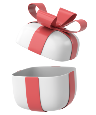 Hediye Kutusu açıldı. 3B illüstrasyon.