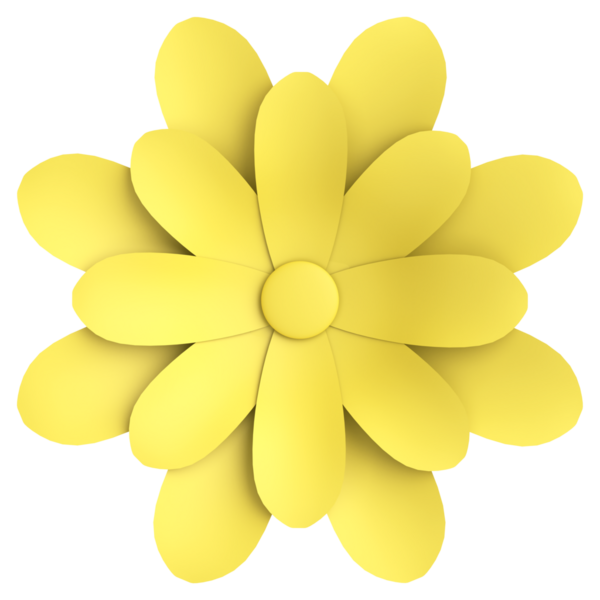 Kağıt çiçek. Üç boyutlu çiçek. 3B illüstrasyon.