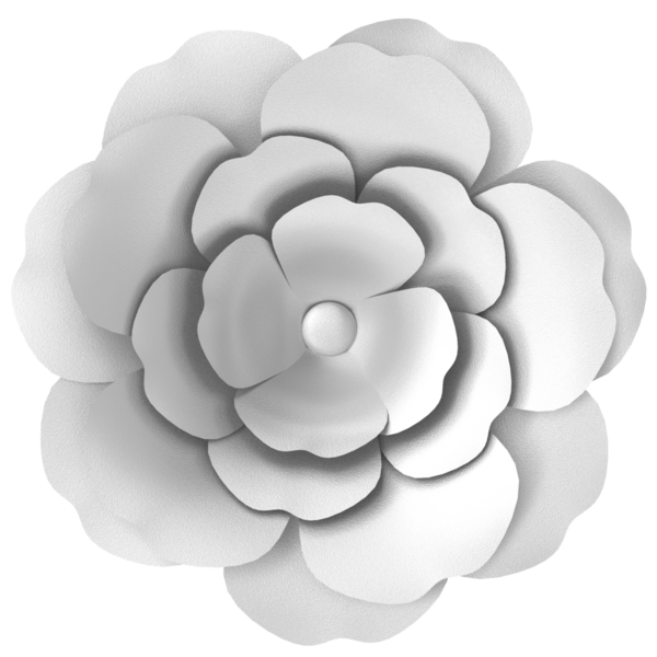 Gümüş çiçek. Üç boyutlu çiçek. 3B illüstrasyon.