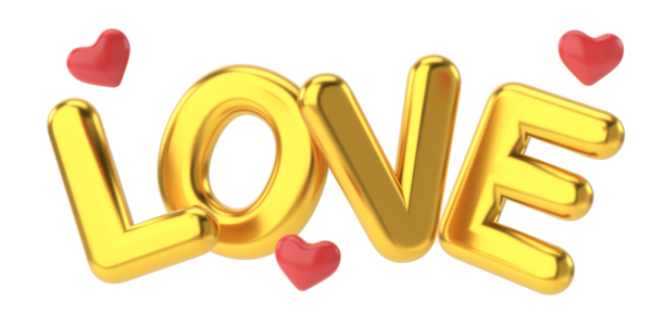 Üç boyutlu aşk. Sevgililer Günü dekorasyonu.